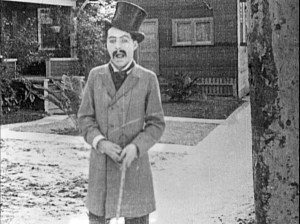 Chaplin's first on-screen appearance