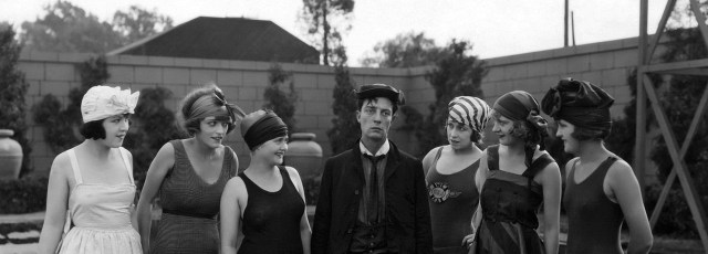 c. 1920s: Buster Keaton with Women in Swimsuits