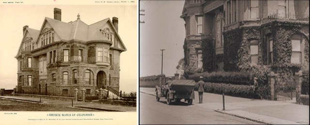 Buster Keaton in The Navigator (1924) beside the former A.D. Moore mansion on Divisadero at Pacific.