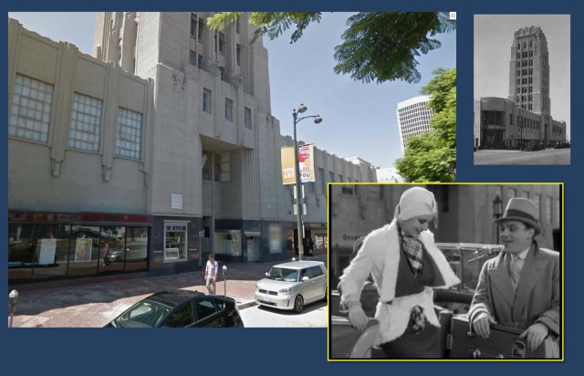 Cagney drops Harlow off at Wilshire, with the Wilshire Tower building in the background.