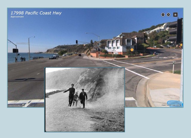 Looking west where Coastline Drive meets the Pacific Coast Highway. (C) Microsoft Corporation. 