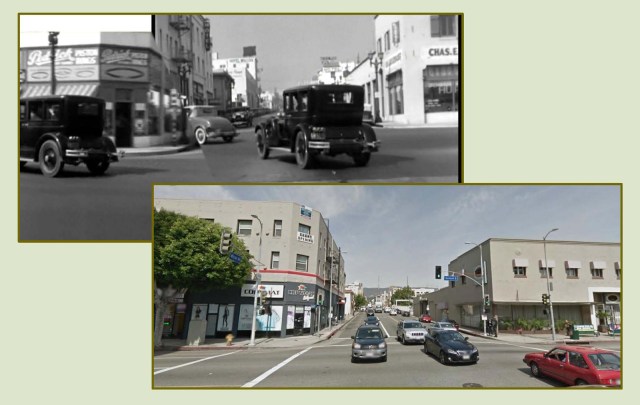Looking north up Wilcox from Sunset Blvd. today.  The Hotel Wilcox is still standing.