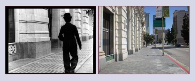 Chaplin beside the Trinity in The Bank.