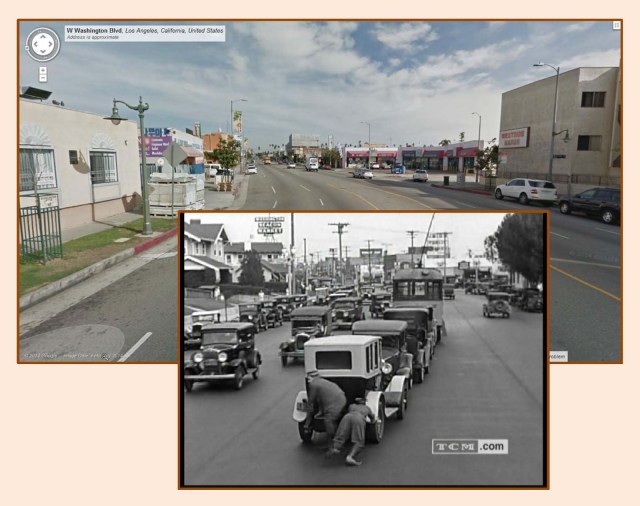 Click to enlarge each image.  Looking east down Washington Blvd. toward the corner of West View Street.