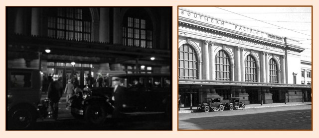 'G' Men night scene staged at the former Southern Pacific depot at 5th and Central. USC Digital Library.