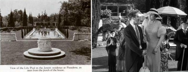 Groucho and Margaret Dumont, looking south along the lily pond.