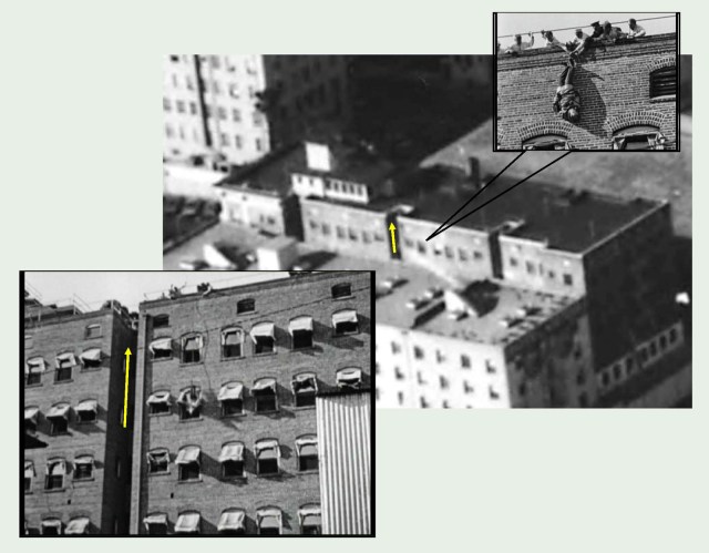 The Harbour Apartments south neighbor was built in 1924, after Houdini filmed. USC Digital Library.