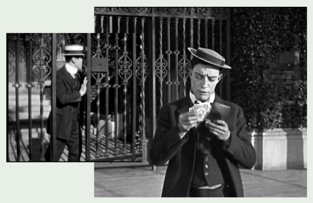 Houdini and Keaton at the same Bergstrom estate gate at the SE corner of Vermont and Clinton.