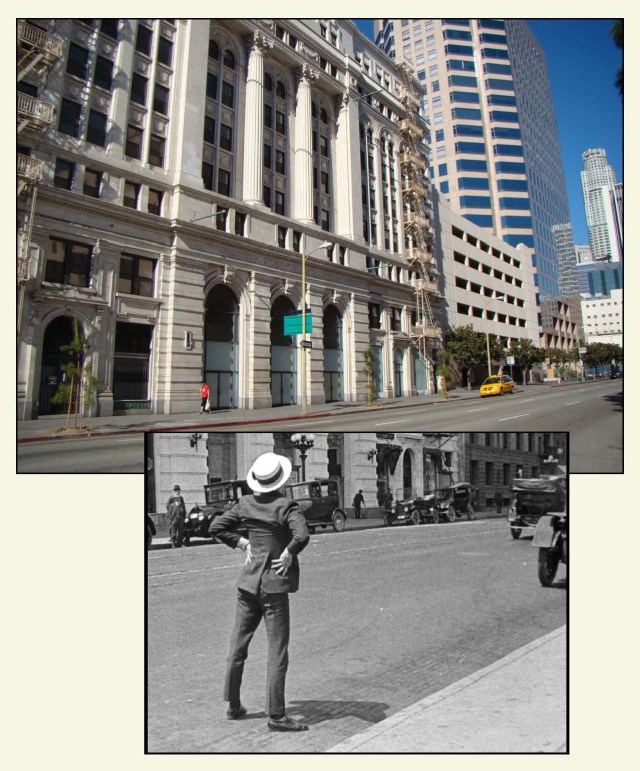 Harold on Grand Avenue before the Trinity Auditorium.