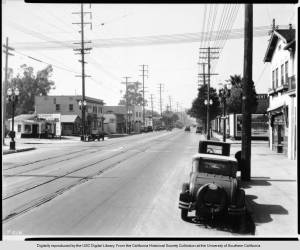 A similar view east in 1929. USC Digital Library.