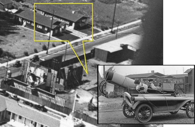 A closer view of the small corner backlot shows where Buster filmed this scene from The Boat.