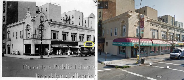 Hey Pop = Brooklyn Public Library Brooklyn Collection. The oval marks Ollie's 'Beauty Shop' sign.