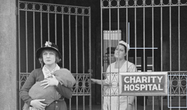Click to enlarge - the grill work above the gate entrance is still in place. Brad reports that the 'pleasant' nurse was portrayed by Chaplin's personal secretary Nellie Bly Baker.